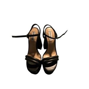 Steve Madden Tilley Black Platform Block Heel Sandals Womens 8M TILLEY/TIL05S1